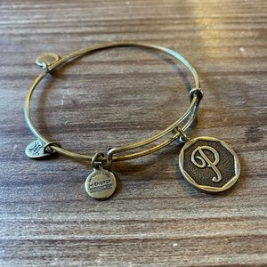 2/$14 — Alex and Ani Letter P Bangle Bracelet Adjustable